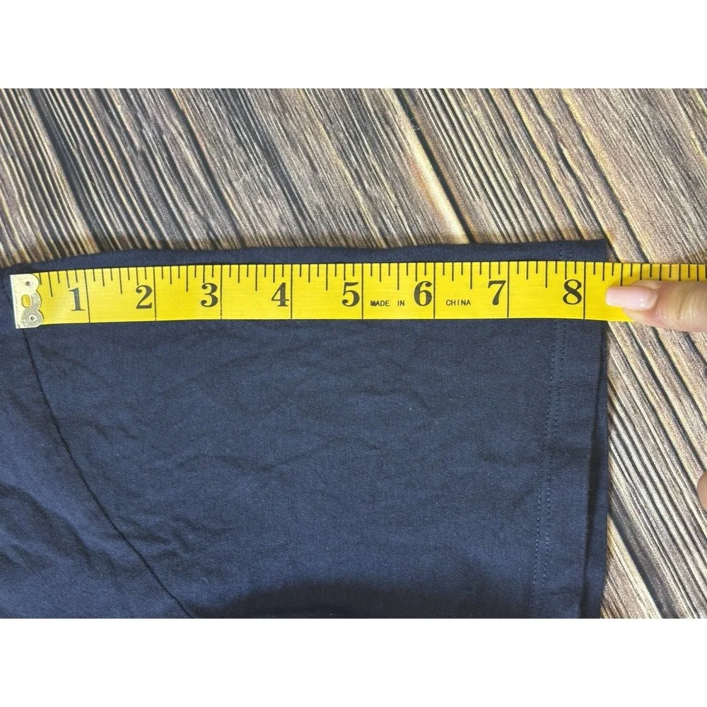 Nike Basic Tee  T-Shirt Mens M Navy Embroidered Swoosh Athletic 561416-41S